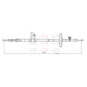 Apec Handbrake Cable Left Rear CAB1099