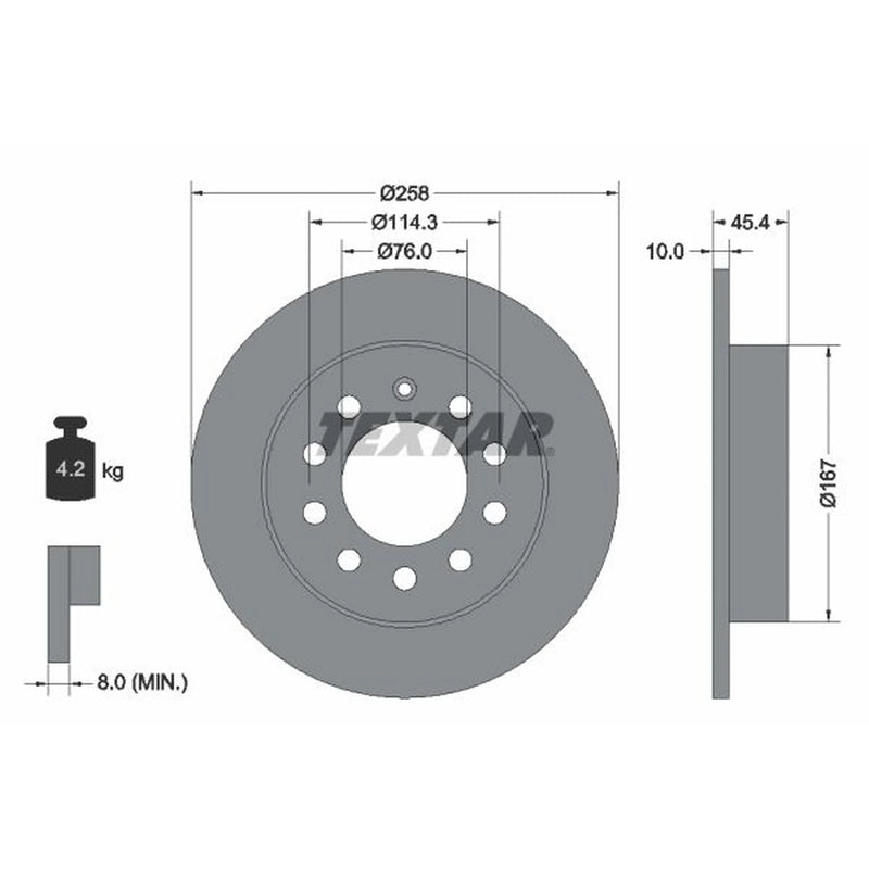 Textar 2 x Solid Rear Brake Discs 92166700