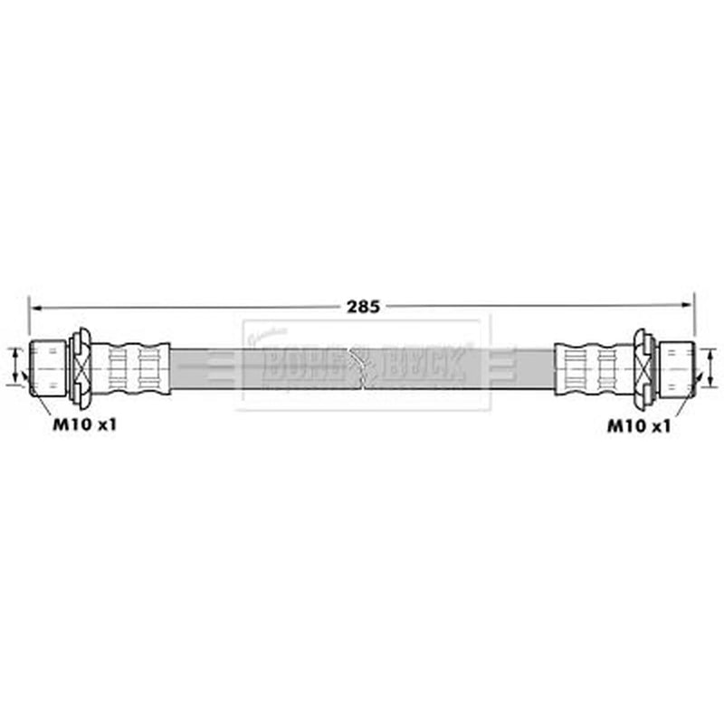 Borg & Beck Brake Hydraulic Hose Line Rear BBH7223