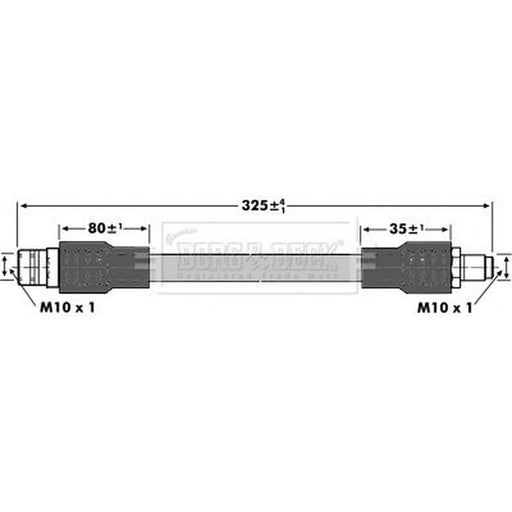 Borg & Beck Brake Hydraulic Hose Line Front Left BBH7095