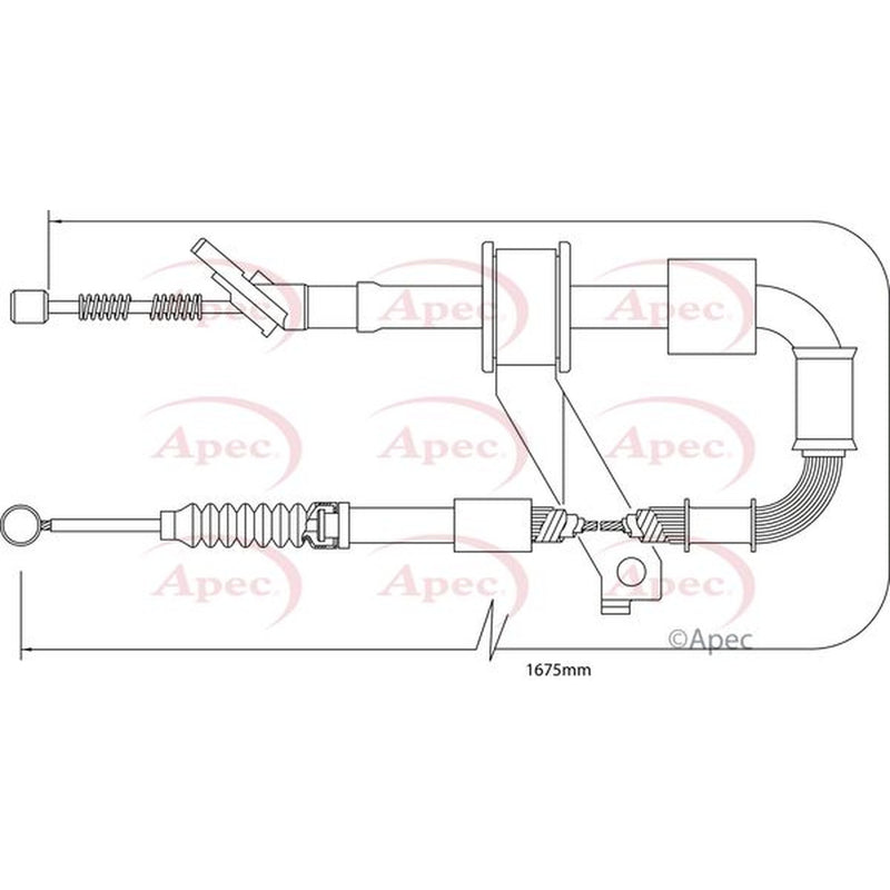 Apec Handbrake Cable Left Rear CAB1425