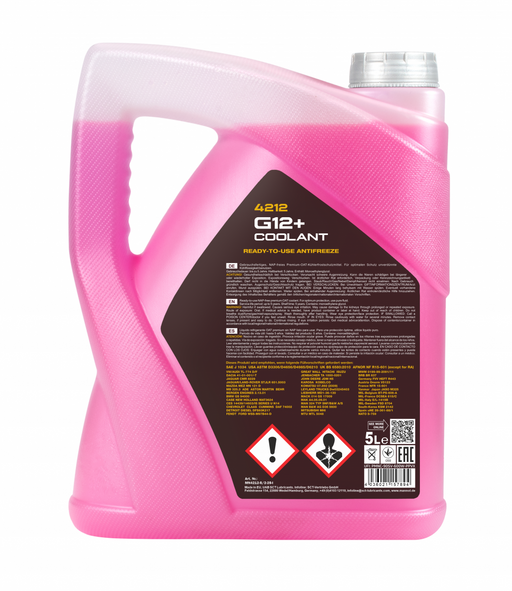 5L MANNOL RED Coolant Antifreeze G12+ Ready Mixed Long Life German Hi Spec