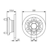 Bosch 2 x Solid Brake Discs 0 986 479 S95