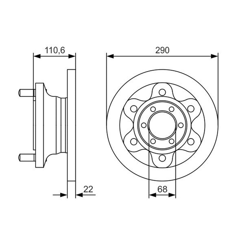 Bosch 2 x Solid Brake Discs 0 986 479 S95