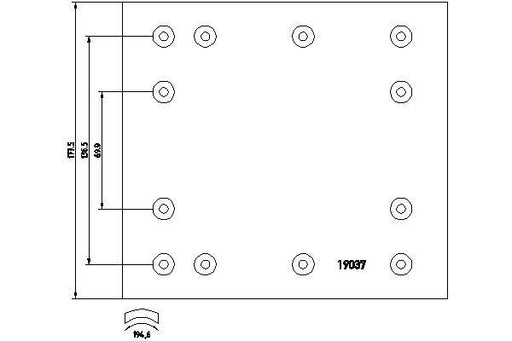 TEXTAR 1903708 Drum Brake Lining Kit For S-Cam Braking System Fits ROCKWELL TEXTAR - Town Parts