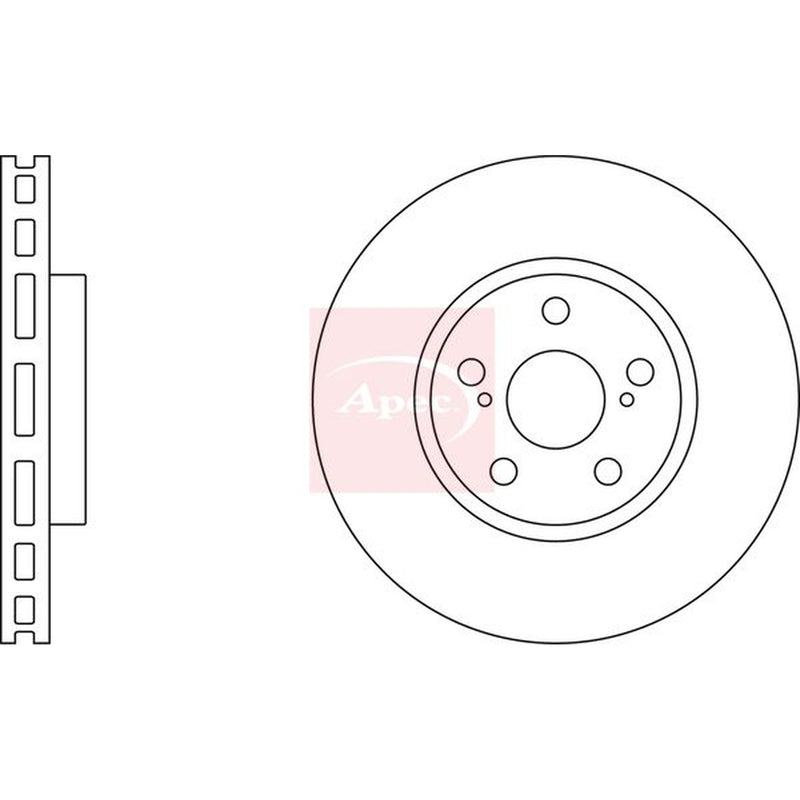 Apec 2 x Vented Front Brake Discs DSK2093