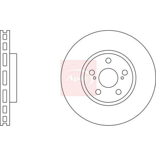 Apec 2 x Vented Front Brake Discs DSK2093