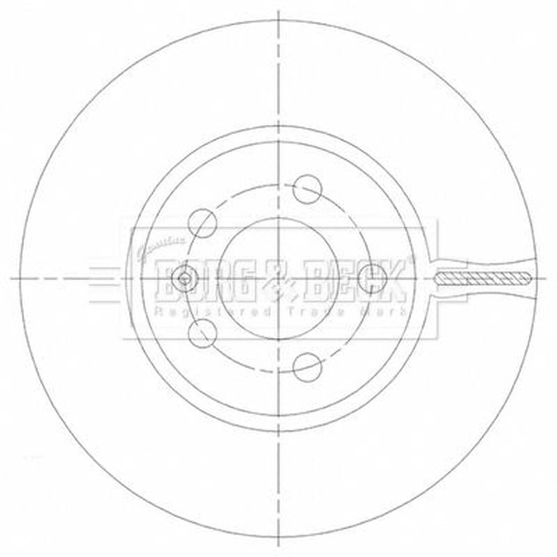 Borg & Beck 2 x Vented Front Brake Discs BBD5532