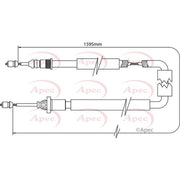 Apec Handbrake Cable Right Rear CAB1358