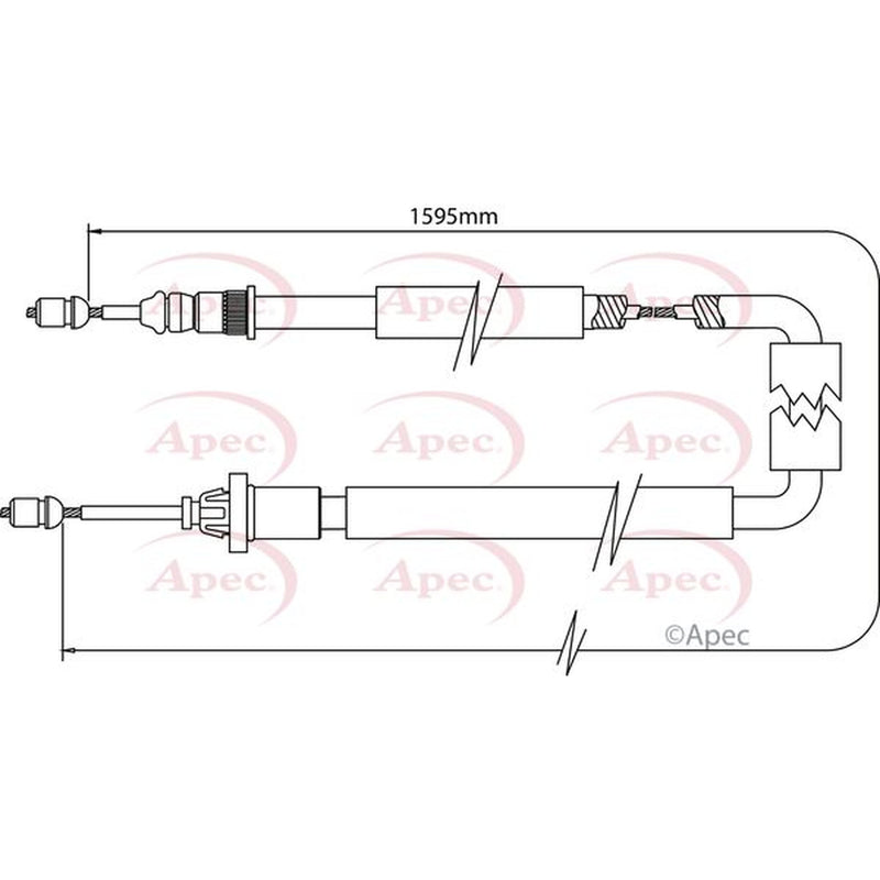 Apec Handbrake Cable Right Rear CAB1358