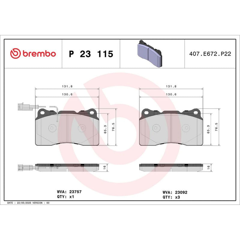 Brembo Front Brake Pad Set P23115