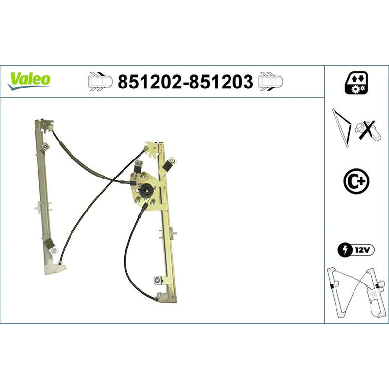 Valeo Electric Window Regulator Lifter Right Front 851203
