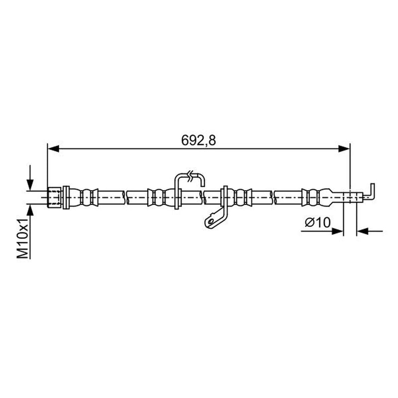 Bosch Brake Hydraulic Hose Line Front Right 1 987 481 921
