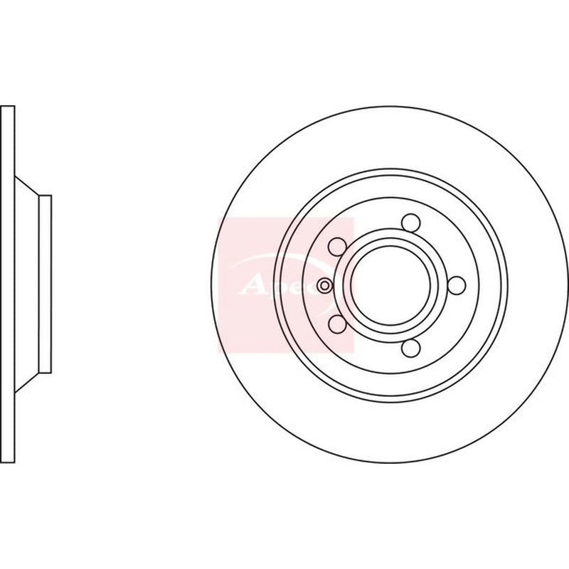 Apec 2 x Solid Rear Brake Discs DSK2854