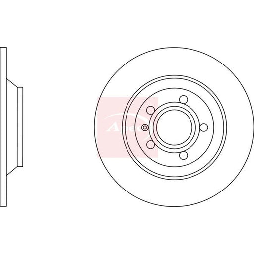 Apec 2 x Solid Rear Brake Discs DSK2854