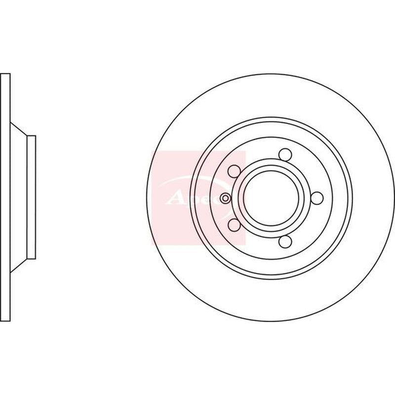 Apec 2 x Solid Rear Brake Discs DSK2854