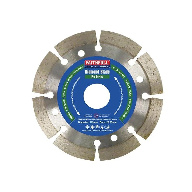 Faithfull Professional Diamond Blade 115 x 22mm - FAIDB115PRO