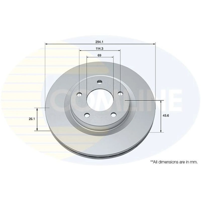 Comline 2 x Front Brake Discs ADC2318V