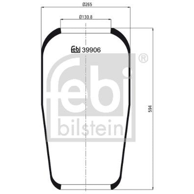 Febi Air Suspension Bellow 131mm Rear 39906