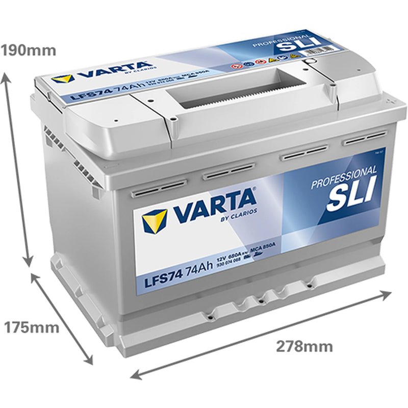 Varta Battery 12V 74Ah 680A 930074068K312