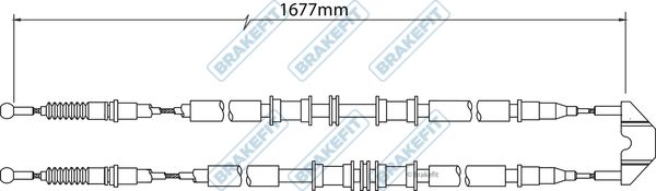 Apec Handbrake Cable Left Rear fits Opel Zafira A 1999-2005 1.6 1.8 2.0 2.2