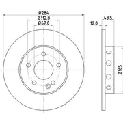 Mintex 2 x Solid Front Brake Discs MDC806