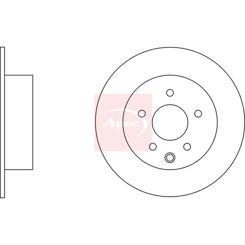 Apec 2 x Solid Rear Brake Discs DSK2555