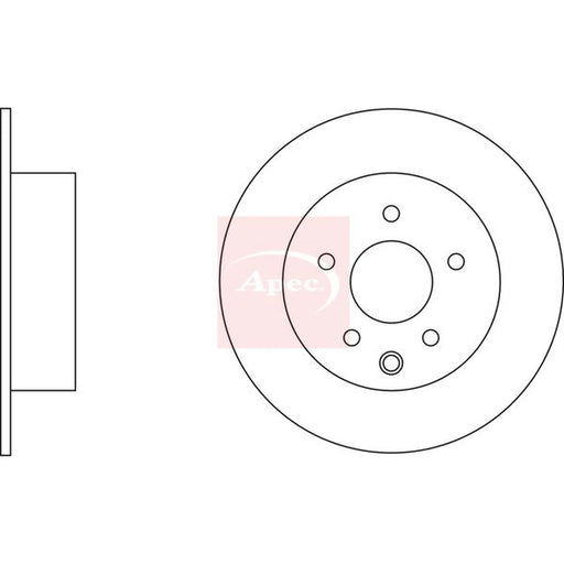 Apec 2 x Solid Rear Brake Discs DSK2555