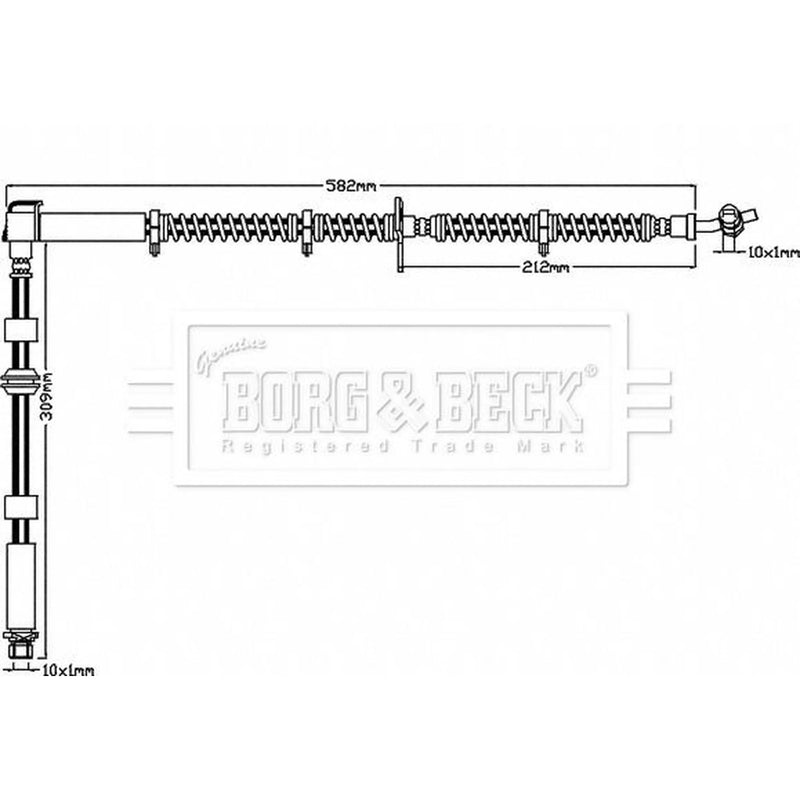 Borg & Beck Brake Hydraulic Hose Line Front Right BBH8017