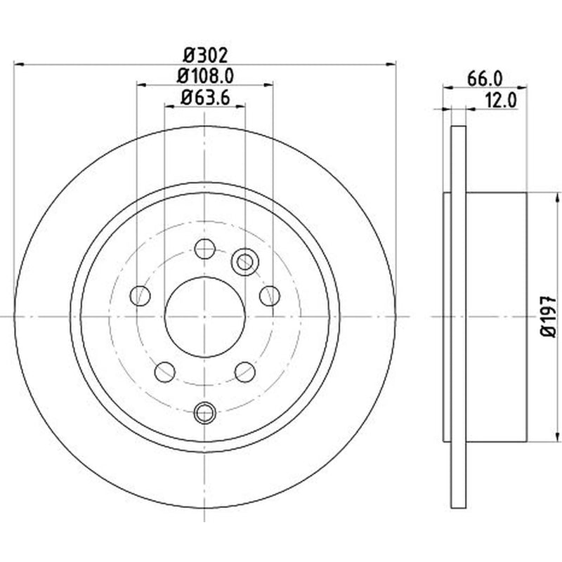 DON 2 x Solid Rear Brake Discs PCD12582