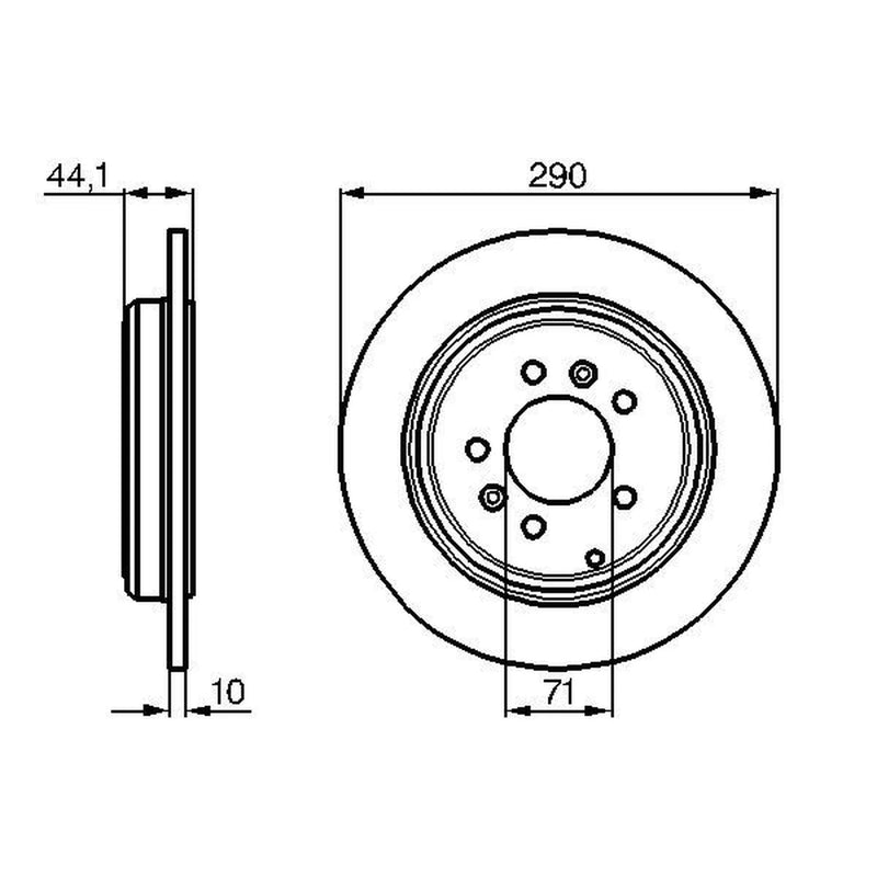 Bosch 2 x Solid Rear Brake Discs 0 986 478 556
