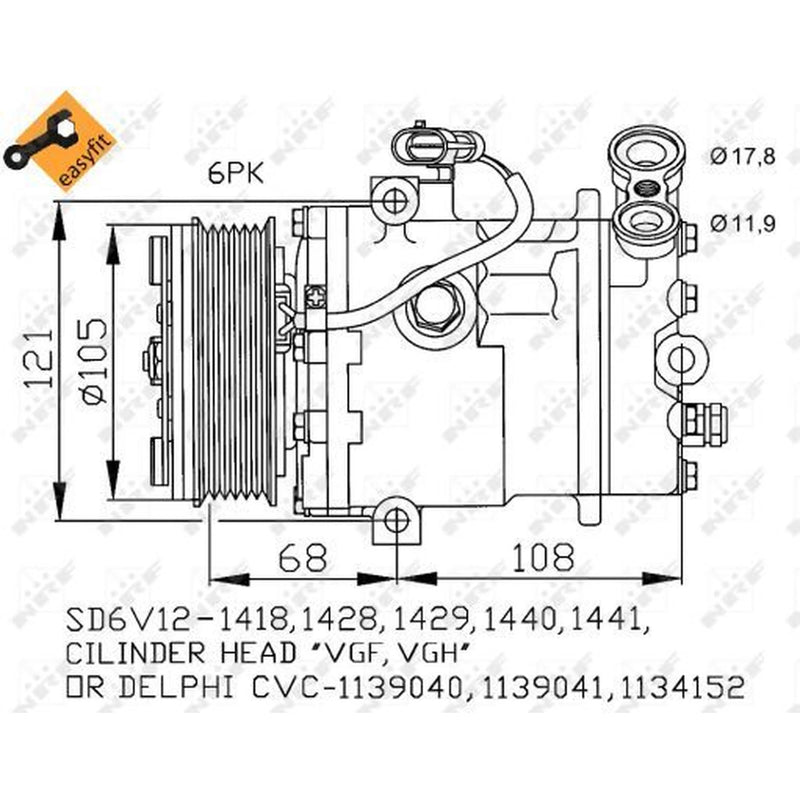 NRF Air Conditioning Compressor 32172