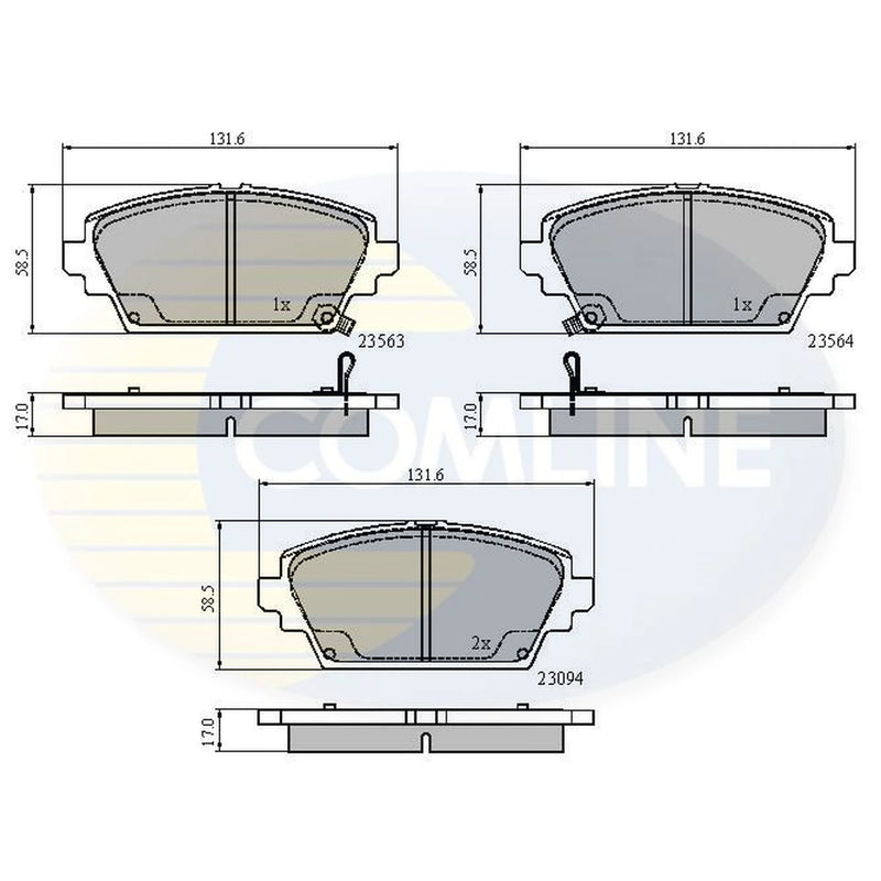 Comline 4 x Front Brake Pad Set CBP3802