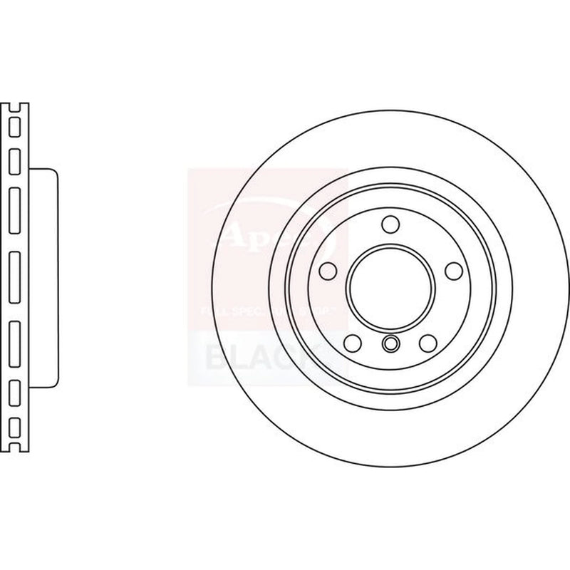 Apec 2 x Vented Front Brake Discs DSK3136B