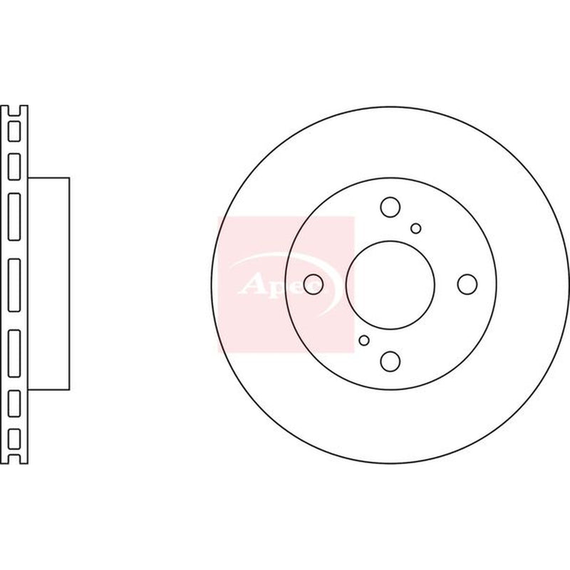 Apec 2 x Vented Front Brake Discs DSK2801