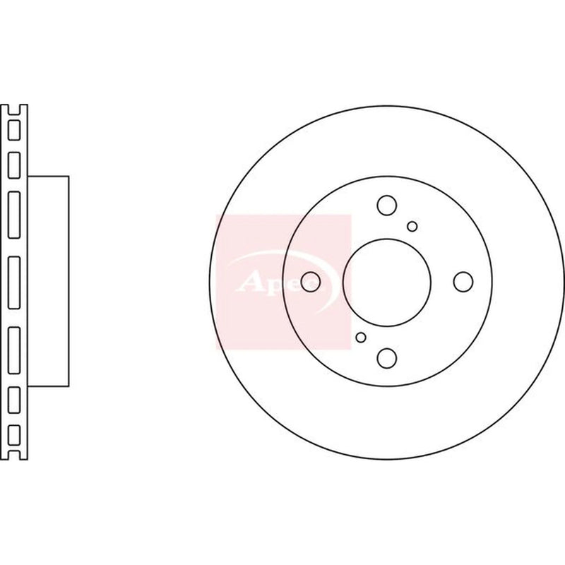 Apec 2 x Vented Front Brake Discs DSK2801
