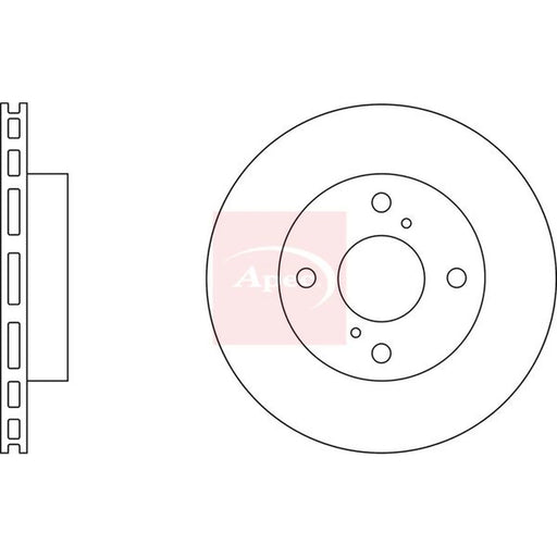 Apec 2 x Vented Front Brake Discs DSK2801
