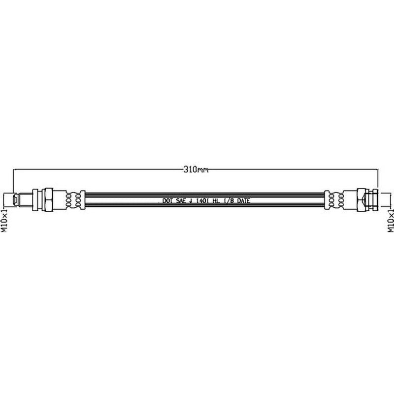 Juratek Brake Hydraulic Hose Line Rear JBH1322