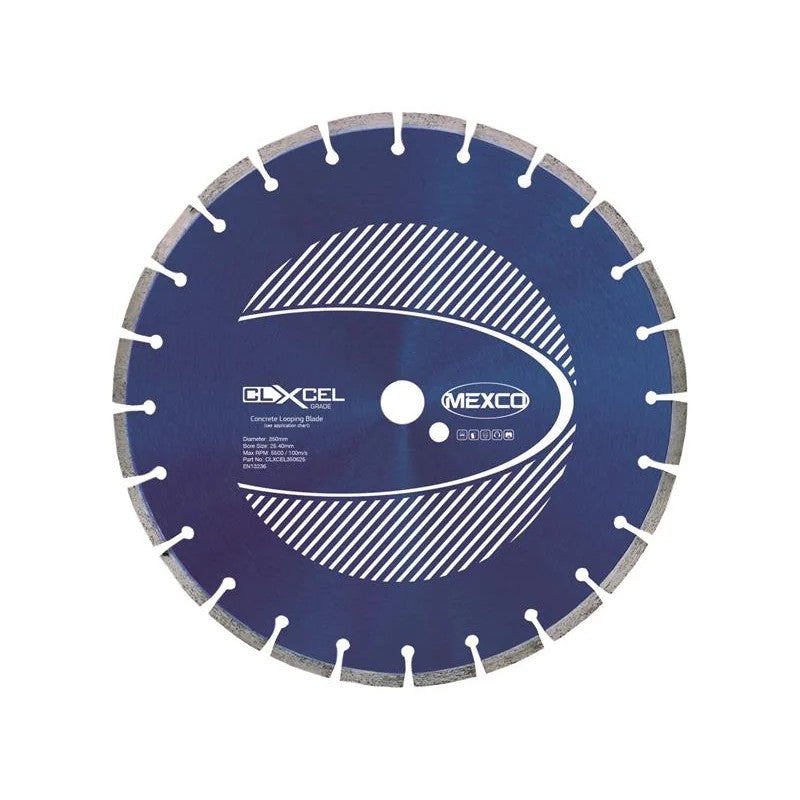 MEXCO Concrete Looping Diamond Blade 350 x 25.4mm x 6mm Width - CLXCEL350625