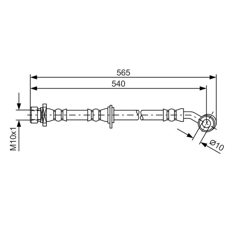 Bosch Brake Hydraulic Hose Line Front Left 1 987 481 561