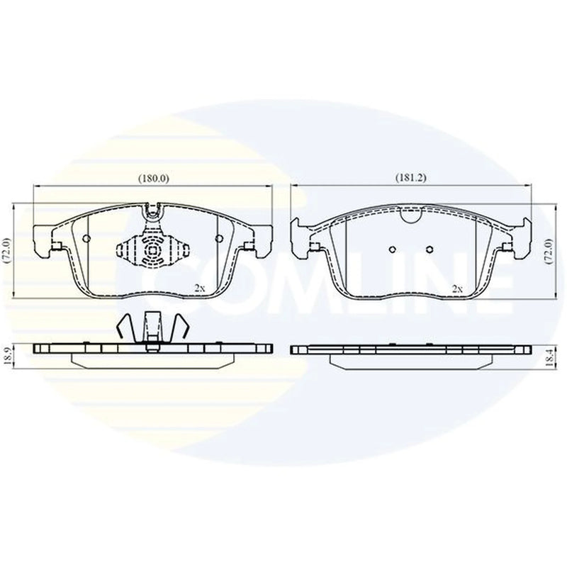 Comline 4 x Front Brake Pad Set CBP02459