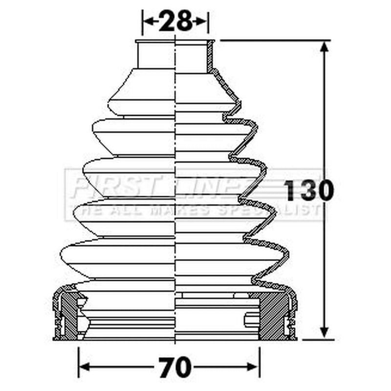 First Line Drive Shaft Bellow Kit Front Left Thermoplast FCB6253