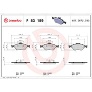 Brembo 4 x Front Brake Pad Set P83159
