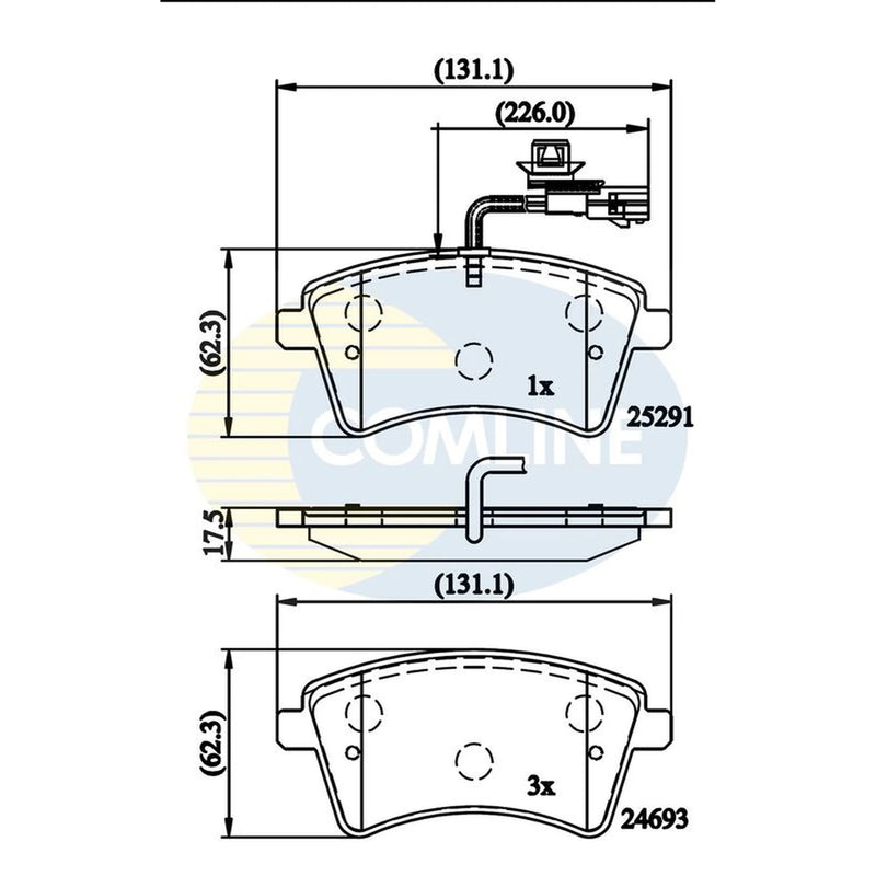 Comline 4 x Front Brake Pad Set CBP11707