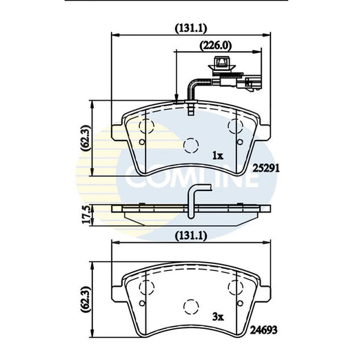 Comline 4 x Front Brake Pad Set CBP11707