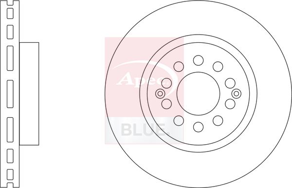 Apec 2 x Brake Disc Set Vented