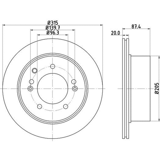 Mintex 2 x Rear Brake Discs MDC1798