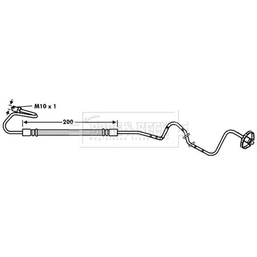 Borg & Beck Brake Hydraulic Hose Line Rear BBH7839