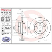 Brembo 2 x Internally Vented Rear Brake Discs 09.9793.11