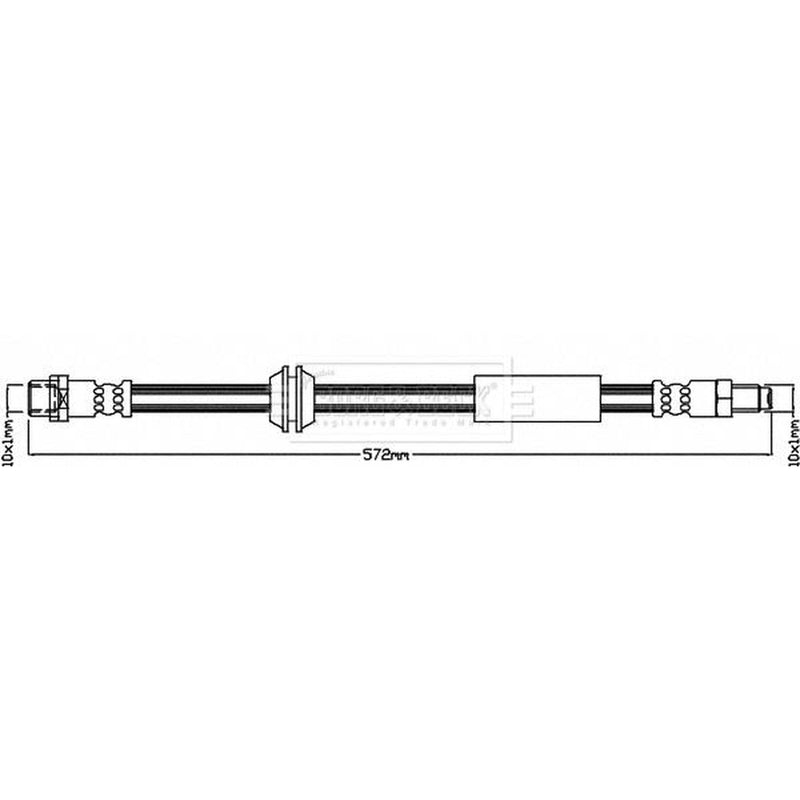 Borg & Beck Brake Hydraulic Hose Line Front Left BBH8650